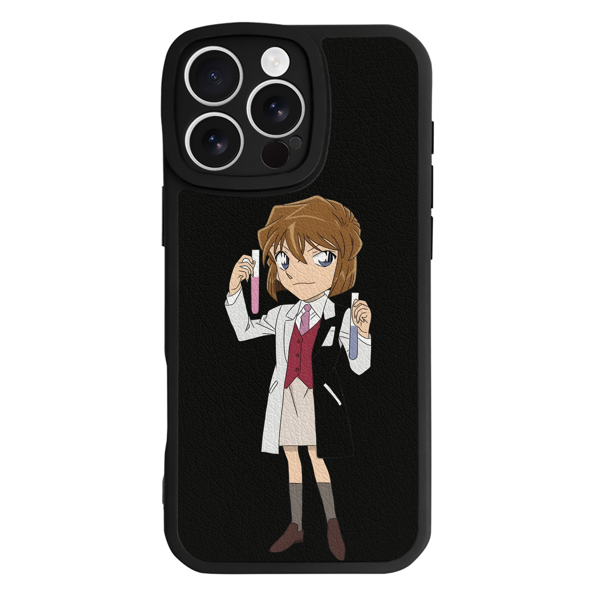 （画像用） 名探偵コナン 灰原 哀 はいばら あい Detective Conan Anita Hailey、Vi Graythorn Haibara Ai 【iPhone 16シリーズ対応】シリコンスマホケース（レザー調） 材質：シリコン